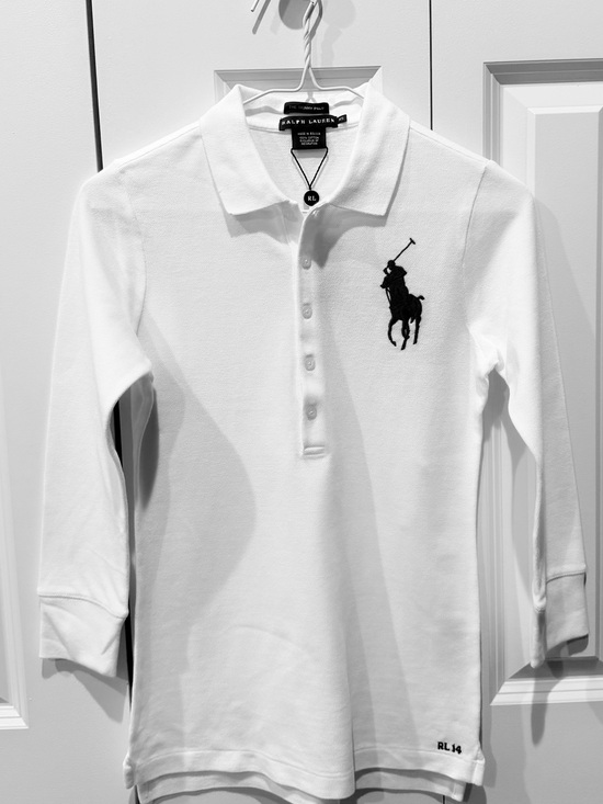 RALPH LAUREN Tops - RALPH LAUREN "SKINNY" WHITE POLO - EXTRA SMALL - TAGS ON